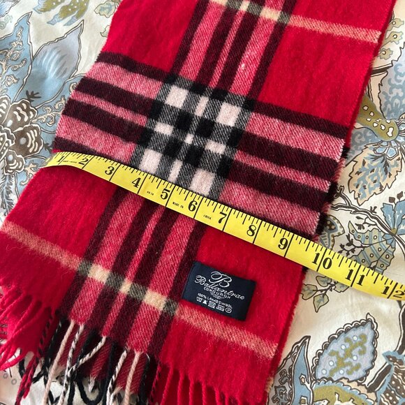 Ballantrae Edinburgh 100% Lambswool Scarf Red Black Cream Plaid Tartan Check - Picture 4 of 4